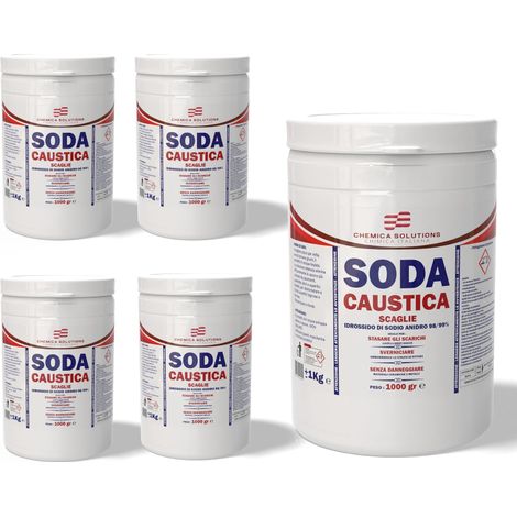 5X1 KG SODA CAUSTICA SCAGLIE STASA GLI SCARICHI , SVERNICIA E NON DANNEGGIA CHEMICA SOLUTIONS