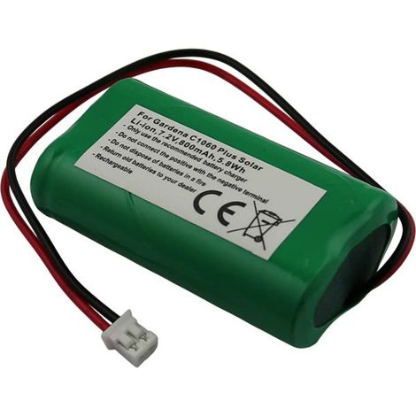 Batterie de Remplacement pour Gardena C1060 Plus Solar Li-ion 7,2V 800mAh 5,8Wh (1/3)