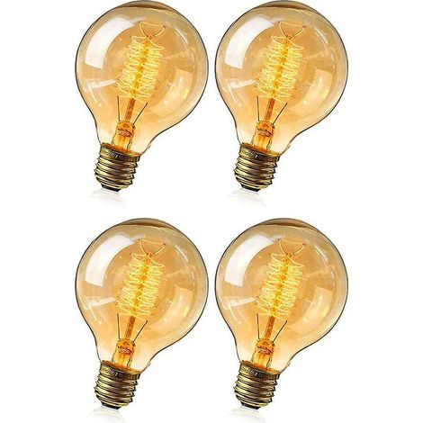 Ampoule Edison vintage, ampoule rétro blanc chaud E27 40W, ampoule à filament vintage en verre ambré, idéale pour un éclairage nostalgique. (1/5)