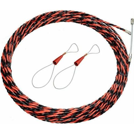 ZVD Aiguille Electricien 25M Tire Fil Electrique 5mm Diamètre Aiguille Tire Fil, rétractable d'installation pour tire Cable et rallonge en acier spiralé flexible tire fils electrique Tire fils d'élect (1/4)