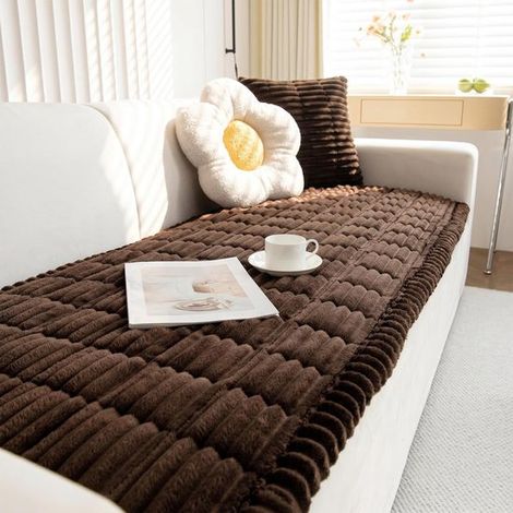Dicker und weicher Cord Sofabezug rutschfest und waschbar universeller Möbelschutz für 2 , 3 und 4 Sitzer Sofas Dunkelgrün, 70 x 150 cm (1/5)