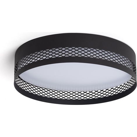 Plafón de Techo LED 30W Acero Saska S Negro Mate (1/5)