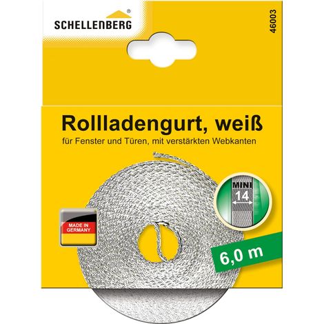 sangle de volet roulant Mini 14 mm, 6 m, blanc (1/3)