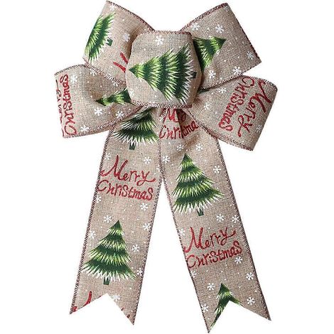 Couronne de Noël avec nœud décoratif, breloque multifonctionnelle, grand nœud de Noël, décorations de Noël pour la porte d'entrée ou la maison.-Christmas Tree (1/5)