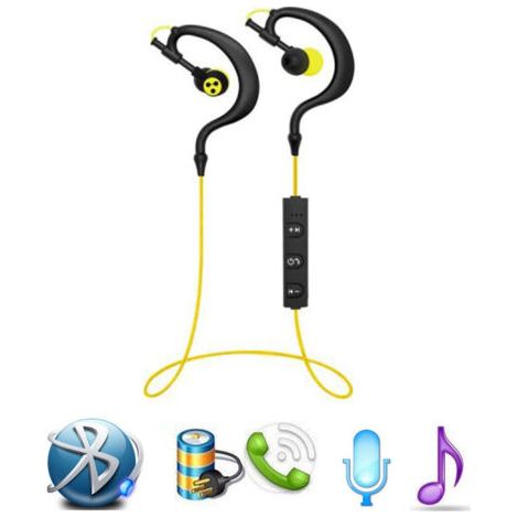 Casque Sport Stéréo Audio Bluetooth Smartphone Téléphone Portable Bouchon D'oreille