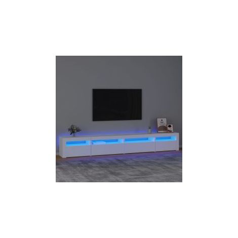 Meuble TV avec lumières LED Blanc 270x35x40 (1/5)