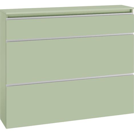 Scarpiera Marconi, Mobile Portascarpe 16 Paia, 9 Ripiani Made in Italy, 9 Vani, 120x26.5x108h cm Verde
