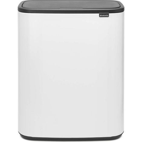 Poubelle Bo Touch Bin, 2 seaux intérieurs, Blanc, 2x 30L (1/5)