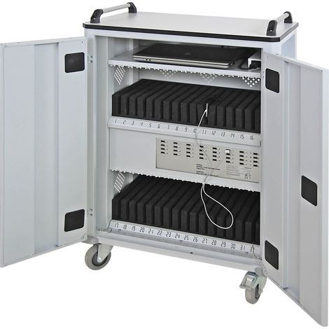 ADB Tabletwagen für 32 Tablets Laptopwagen Computer Schließfach Tablet Spind (1/4)