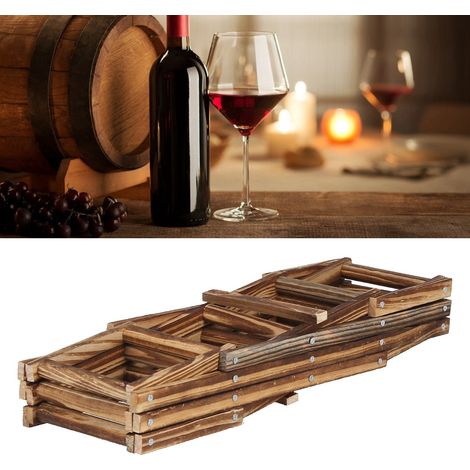 Rangement à Vin Pliable Élégant Grande Capacité Rack Bois pour 10 Bouteilles