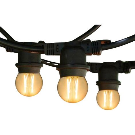 Guirlande Guinguette 30 mètres 30 ampoules filament vintage 2200K 2W E27 IP65 Riviera PRO Connect