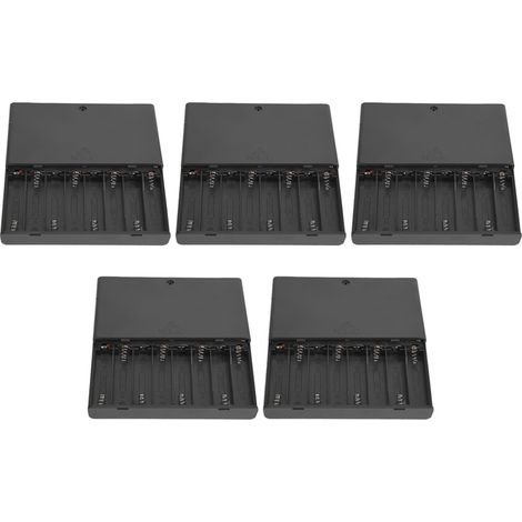 Support De Piles 8xaa 12v Avec Interrupteur Marche Arret - Boitier En Abs Isolant Pour Applications Electroniques - Lot De 5 (1/5)