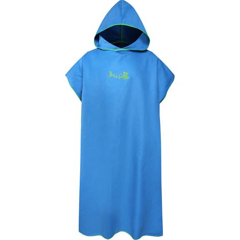 Poncho de surf Serviette à langer à séchage rapide avec capuche Couverture de plage en microfibre Serviette de bain Serviette de bain Combinaison de plage Poncho de plage pour adultes (Bleu)
