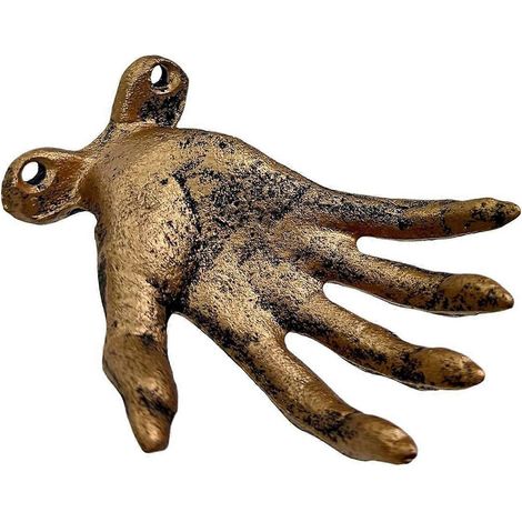 Gruseliger Wandhaken mit Handmotiv, Metall im Used-Look, gotische Handstatue, Teelichthalter, Kerzenhalter, Schmuckhaken für Ringe, Eingangsbereich, Schlafzimmer, Innendekoration (1/4)