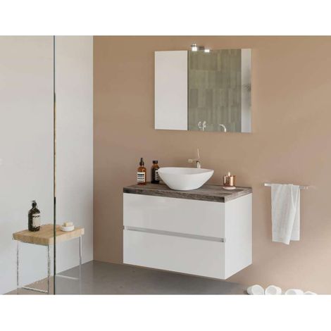 Lavabo da Appoggio City in Ceramica - Bianco - 41x33.5x14 cm