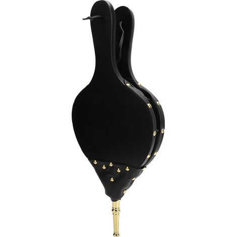 Fireplace Bellows, Gold Tube, Durable PU Leather, Wooden Handle, For BBQ and Fireplace (1/5)