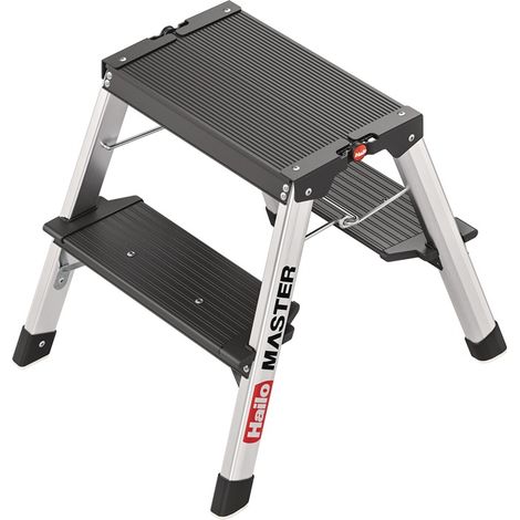 HAILO Stahlrohr-Tritt Master D70 Stufen einschl. Plattform 2Plattformhöhe 400 mm