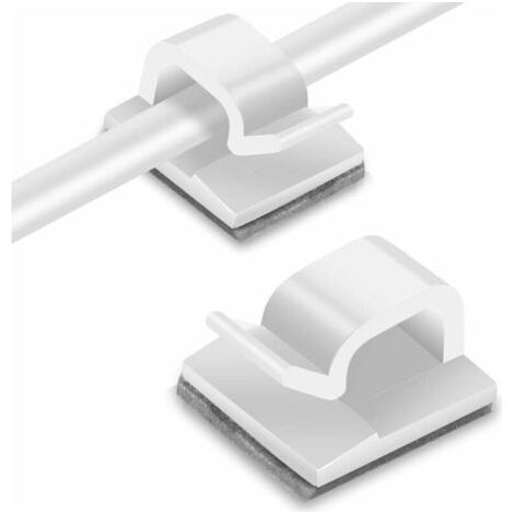 100Pcs Clips Câble, Clips Rangement de Câble avec de Tampons Auto Adhésifs Solides, Organiseur de Fils Electriques pour Câbles dans une Maison/Bureau (1/5)