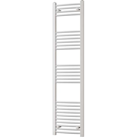 Zennor - White Heated Towel Rail - H1600mm x W400mm - Curved (1/3)