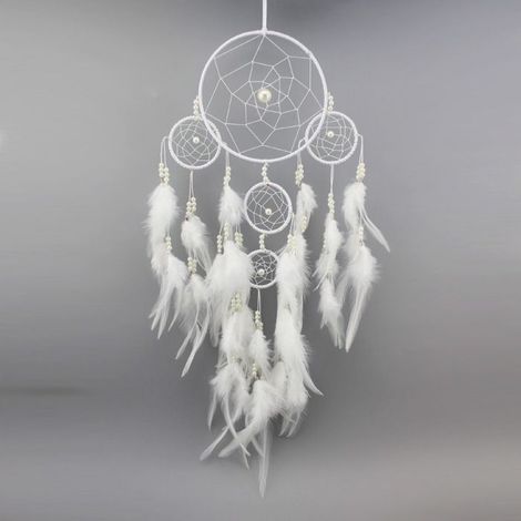INF Attrape-rêves avec plumes Blanc 60 x 15 cm (1/5)
