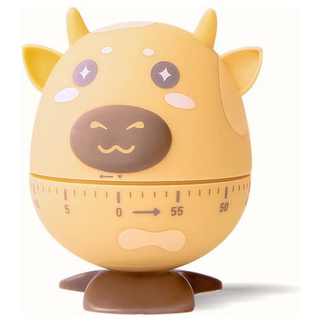 Minuteur compact léger et mignon, minuteur portable multifonction jaune pour cuisine et étude (1/2)