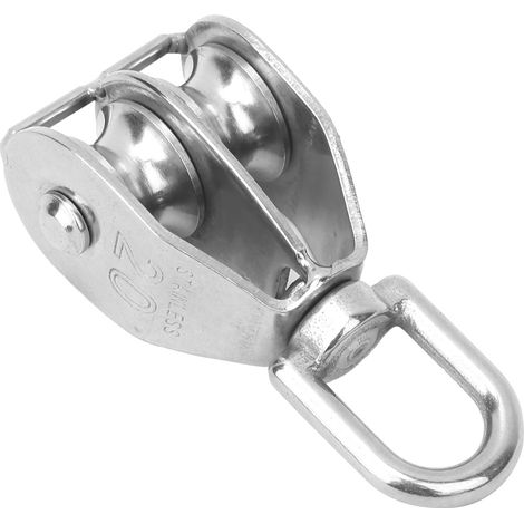 2 Stück 304 Edelstahl M20 Festrolle Doppelrad-Hebescheibe (1/5)