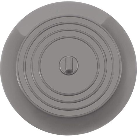 Bouchon d’évacuation universel en silicone pour baignoire et lavabo – Diamètre 15,3 cm – Étanche, anti-glisse, facile à installer (gris)
