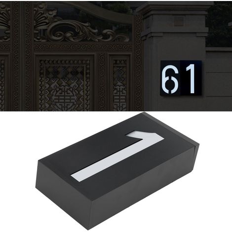 Panneau lumineux solaire extérieur à LED pour numéro de porte (Numéro 1) - Maison, hôtel, magasin (1/5)