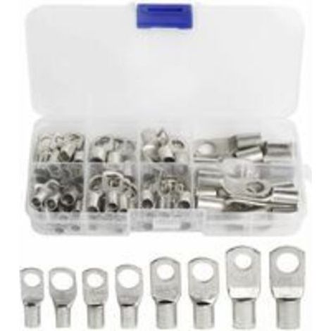pair 60 Pcs Cosses Électrique Trou Boulon En Cuivre Étamé Connecteurs Sc À Sertir/Souder Pour Câble De 6m㎡ 8m㎡ 10m㎡ 16m㎡ 25m㎡ (1/5)