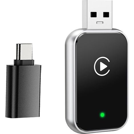 Questo adattatore CarPlay wireless 2 in 1 supporta Android Auto, il controllo vocale, il Wi-Fi e il Bluetooth. È inoltre dotato di un box intelligente AI integrato che converte CarPlay cablato in CarP (1/3)