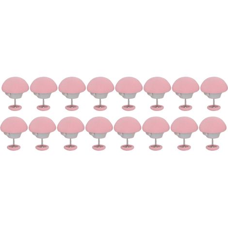 Lot de 16 pinces de fixation pour couette et drap-housse, en forme de champignon, en plastique rose, pour coussins et housses de couette. (1/5)