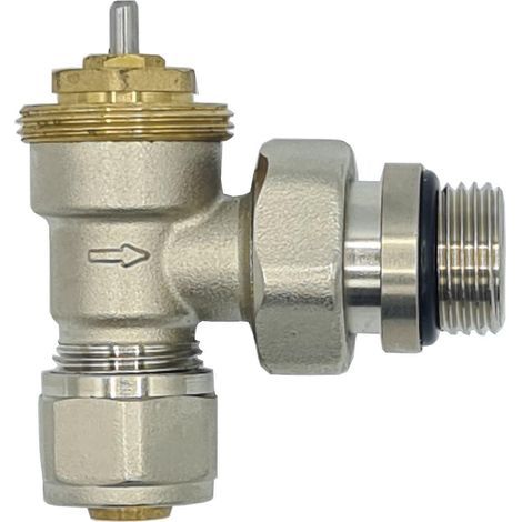 Vanne thermostatique coudée 1/2" BSP x PEX 16 mm pour la régulation de la température ambiante (1/4)