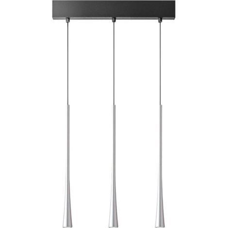 Lampadario moderno gea luce dafne s3p fda3pa led argento alluminio