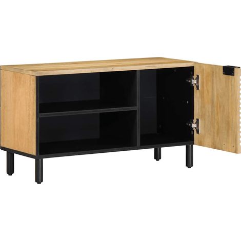 Meuble TV Banc TV Meuble de rangement - marron 80x31,5x46 cm bois massif de manguier fr2513 - Maison La Vie