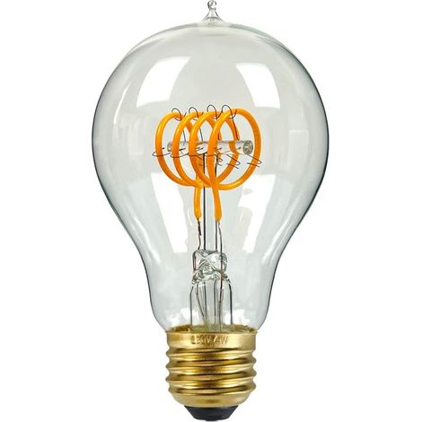 1 Ampoule LED Filament Edison A60 Boucle Quad Verre Transparent Lumière Chaîne Dimmable Maison Restaurant