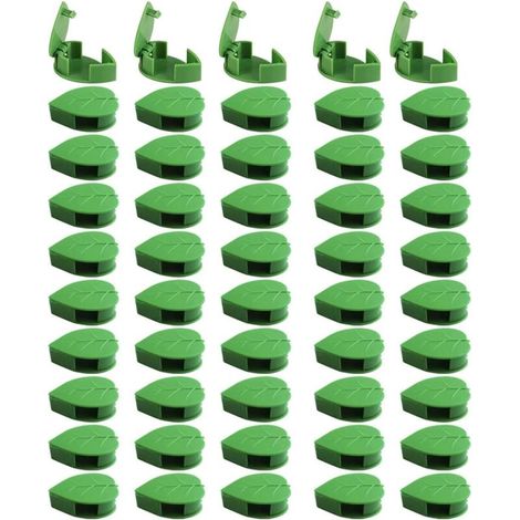 JSSEVN - 50 Pieces Climbing Plant Clips, Wall Vine Supports, Self-Adhesive Desktop Cable Clips, Invisible Plant Leaf Clips for Walls (1/5)