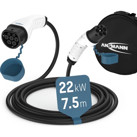 ANSMANN Câble de charge Type 22 kW 7,5 m pour recharge de véhicules électriques et hybrides (1 pce) (1/5)