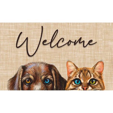 Alfombra de terciopelo Welcome en nuestra casa 45x75cm - Mercurio