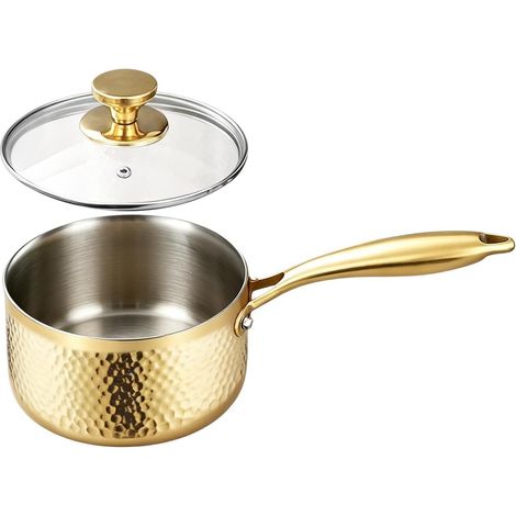 Casserole À Couvercle Poêle En Acier Inoxydable Avec Manche De 16 cm Petite Casserole À Sauce Avec Couvercle pour Maison Cuisine Restaurant Extérieur Jardin Camping Pique-Nique (1/5)