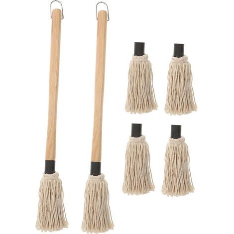 8 pièces Brosse Barbecue Coton avec Manche Bois Pinceau Huile pour Grillage et Cuisson Accessoires Barbecue Pratiques pour Cuisine (1/5)