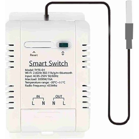 Tuya WiFi commutateur de disjoncteur d'énergie intelligent application pour téléphone portable avec mesure de la température en temps réel et fonction de statistiques de puissance jour mois année (1/5)