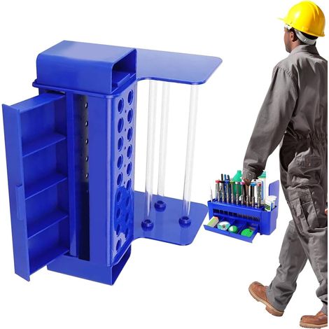 Mallette à outils – Boîte de rangement multifonction avec tiroir 26 trous, support de pince à épiler, organisateur pour garage, maison, établi avec tiroir – Organiseur d'outils à 26 trous (1/5)