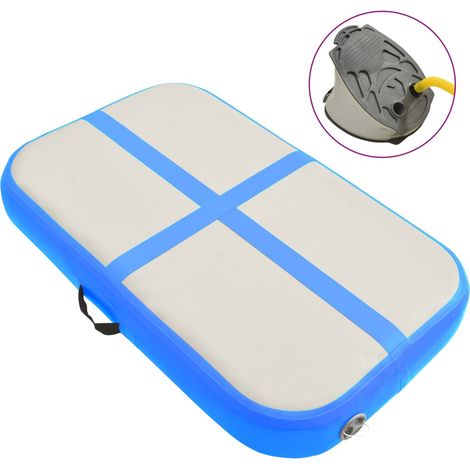 Esterilla inflable de gimnasia con bomba PVC azul 60x100x20 cm vidaXL