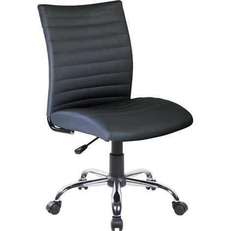 Dmora - Bürostuhl Dkum, Arbeitsstuhl, ergonomischer Bürositz, 54x48h90/100 cm, schwarz