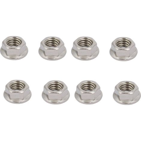 8PCS 3/8"-16 UNC Filetage hex acier inox 304 écrou embase dentelé glissière (1/4)