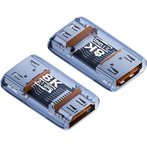 Adaptateur HDMI 2.1 femelle-femelle 8K (lot de 3) compatible PC, ordinateur portable, TV et moniteur pour extension UHD 60 Hz (bleu) (1/5)