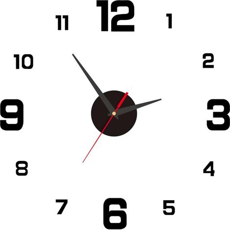 Horloge Murale DIY 3D avec Mouvement Silencieux, 40CM Horloge Murale Adhesive, Design Moderne Numérique, Décoration Contemporaine pour Cuisine, Salon, Chambre (1/5)