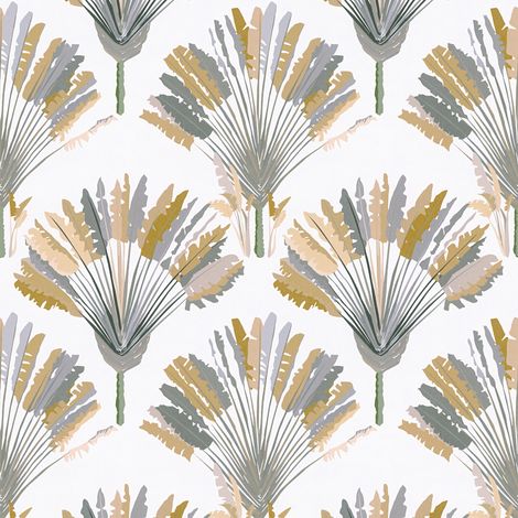 BRICOFLOR Papier peint gris et or | Papier peint original | Papier peint plume or | Papier peint moderne tendance | Papier peint à motif - 10,05 x 0,53 m (1/5)