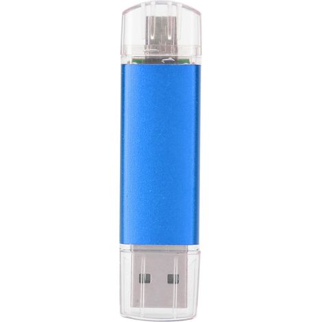 Clé USB 2-en-1 OTG 8 Go Bleue - Stockage de Données Haute Capacité USB 2.0 (1/5)
