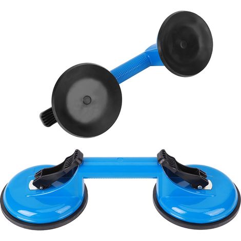 Ventouse de réparation pour verre, outil de réparation en alliage d'aluminium et caoutchouc bleu, 2 griffes pour planches en verre ou en bois (1/5)